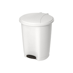 White 18l Trash Can with Pedal - Elegant and Practical