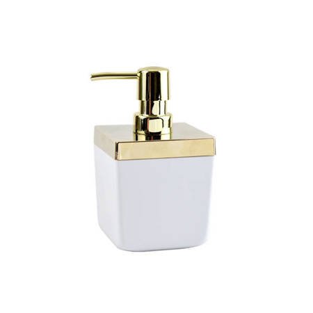 Luxury Dozownik do Mydła Toskana Gold 440ml - Elegancja w Bieli i Złocie